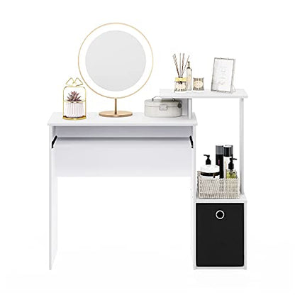 Furinno Econ Multipurpose Home Office Computer Writing Desk, White/Black