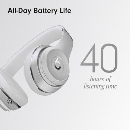Beats Solo3 Wireless On-Ear Headphones - Apple W1 Headphone Chip, Class 1 Bluetooth, 40 Hours of Listening Time, Built-in Microphone - Silver (Latest Model)