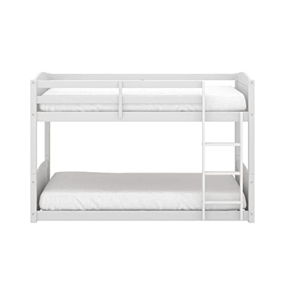 Hillsdale Alexis Contemporary Wood Arch Twin Over Twin Floor Bunk Bed with Slats, White