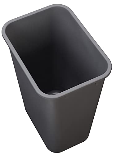 Amazon Basics 10 Gallon Rectangular Commercial Office Wastebasket, 2 Pack, Grey (Previously AmazonCommercial brand)