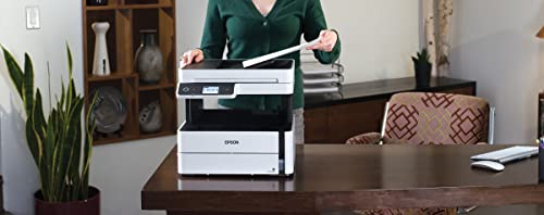 Epson EcoTank ET-M3170 Wireless Monochrome All-in-One Supertank Printer with ADF, Fax and Ethernet PLUS 2 Years of Unlimited Ink*, White