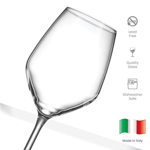 Paksh Novelty Glass Drinking Cup, Wine Glasses - - Wine Glass Set for Parties, Weddings, Gifting - Clear Wine Glass, for Red and White Wine - Christmas Gift for Women & Men, 15 Fluid Ounces