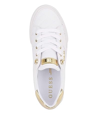 Guess Women's Loven Sneaker, White, 7.5