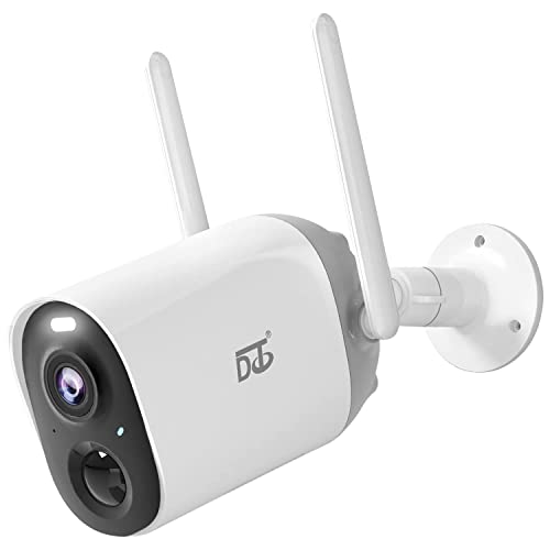 DCT Security Cameras,Indoor Home Camera WiFi Spotlight Siren Alarm 1080P Battery Powered, Color Night Vision,PIR Motion Detection,2-Way Audio, SD/Cloud,IP65