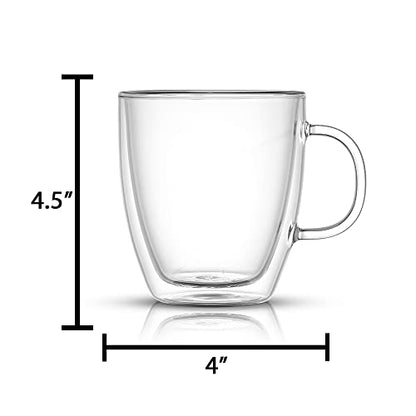 JoyJolt Savor Double Wall Insulated Glasses - Coffee Mugs (Set of 2) - 13.5-Ounces
