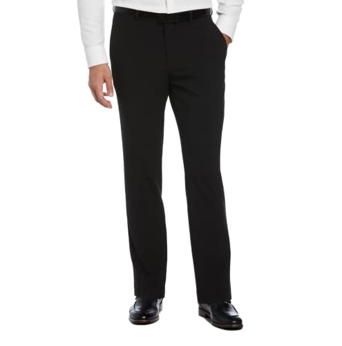 Savane Men's Slim Fit 4-Way Stretch Pant With Active Waistband, 34W x 32L, Black