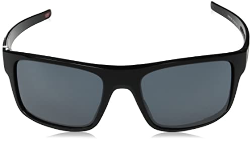 Oakley Men's OO9367 Drop Point Rectangular Sunglasses, Polished Black/Prizm Black, 61 mm