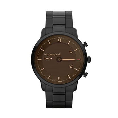Fossil Men's Neutra Gen 6 Hybrid 44mm Stainless Steel Smart Watch, Color: Black (Model: FTW7071)