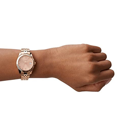 Fossil Women's Scarlette Mini Quartz Stainless Steel Three-Hand Watch, Color: Rose Gold (Model: ES4898)