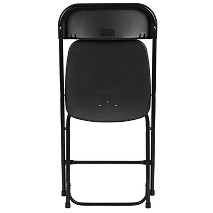 Flash Furniture Hercules Plastic Folding Chair - Black (10 Pack) | Lightweight, Durable, and Comfortable Event Chair | 650LB Weight Capacity
