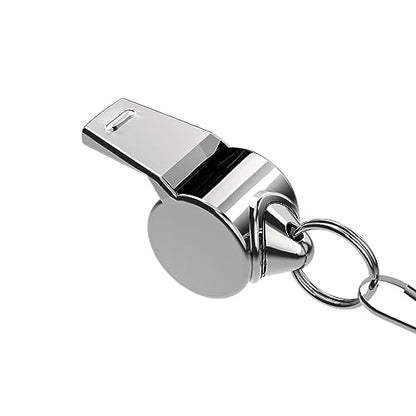 JANREAY Stainless Steel Sports Coach Whistles with Lanyard, Whistle Lanyard for Football Coaches and Sports, Referees, Loud Crisp Sound Whistle-Yellow-08310169