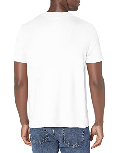 Tommy Hilfiger Men's Short Sleeve Crewneck T Shirt with Pocket, Bright White, Medium