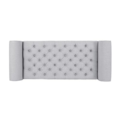 Christopher Knight Home Keiko Fabric Armed Storage Bench, Light Grey