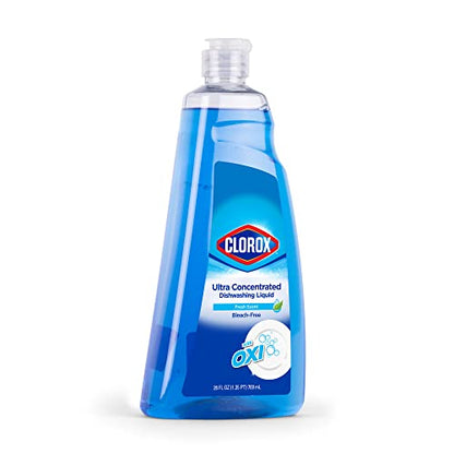 Clorox Ultra Concentrated Dishwashing Liquid Dish Soap with Oxi, Fresh Scent, 26 Fl Oz | Bleach-Free, Powers Through Grease, Perfect for Dish washing and Cleaning | Clorox Dish Detergent Liquid