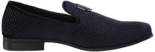 Stacy Adams Mens Swagger Studded Ornament Slip-on Driving Style Loafer, Navy, 9