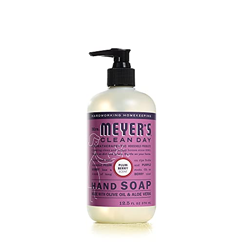 Add 4 To Your Cart! MRS. MEYER'S CLEAN DAY Hand Soap, Made with Essential Oils, Biodegradable Formula, Plum Berry, 12.5 fl. oz 4ct