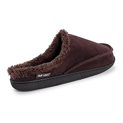 MUK LUKS mens Men's Faux Suede Clogs Slipper, Brown, 9-Aug US