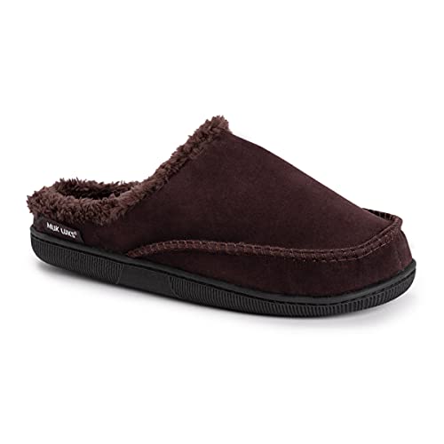 MUK LUKS mens Men's Faux Suede Clogs Slipper, Brown, 9-Aug US