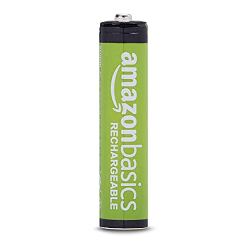 Amazon Basics AAA Rechargeable NiMH Performance Battery, 800 mAh, Recharge up to 1000 Times, Pre-Charged - Pack of 12