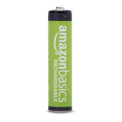 Amazon Basics AAA Rechargeable NiMH Performance Battery, 800 mAh, Recharge up to 1000 Times, Pre-Charged - Pack of 12