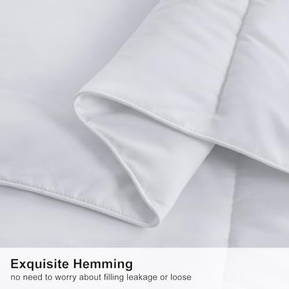 MERITLIFE Comforter Queen Size All Season Soft Down Alternative Comforter Lightweight & Breathable 2100 Series Reversible Duvet Insert with Corner Ties-Machine Washable (White Queen,88"x88")