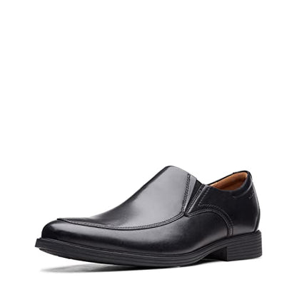 Clarks Men's Whiddon Plain Loafer, Black Leather, 8