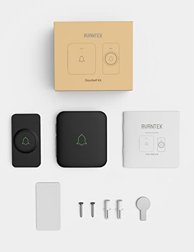 AVANTEK Wireless Doorbell, Mini CB-11 Waterproof Doorbell Chime Operating at 1000 Feet with 52 Melodies, 5 Volume Levels & LED Flash