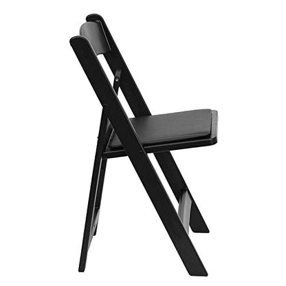 Flash Furniture Hercules Series Folding Chair - Black Resin - 4 Pack 1000LB Weight Capacity Comfortable Event Chair - Light Weight Folding Chair