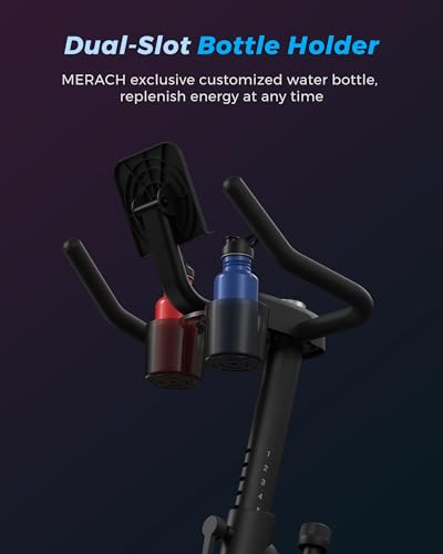 MERACH Exercise Bike for Home with Exclusive App, Stationary Bike with Enhanced Electronic LED Monitor, Silent Belt Drive and Comfortable Seat Cushion for Home Cardio Workout