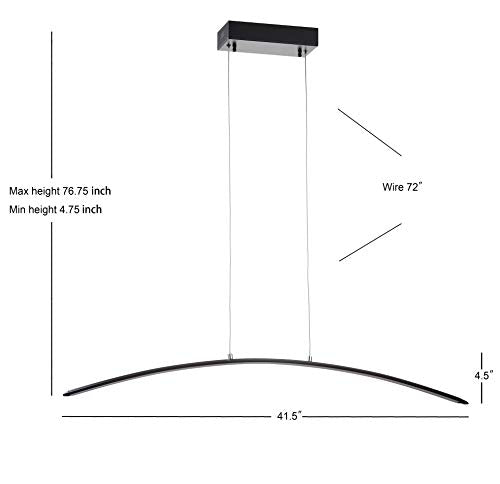 JONATHAN Y JYL7012B Roxanna 41.5" Dimmable Adjustable Integrated LED Metal Linear Pendant Minimalistic Modern Contemporary Dining Room Living Room Kitchen Foyer Bedroom Hallway, Black