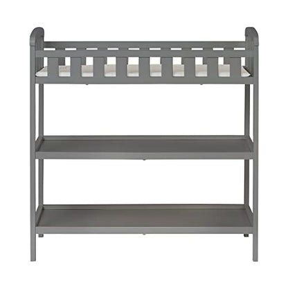 Dream On Me Emily Changing Table In Steel Grey, Comes With 1" Changing Pad, Features Two Shelves, Portable Changing Station, Made Of Sustainable New Zealand Pinewood