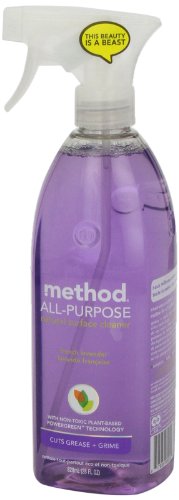Method All-Purpose Cleaner Spray, French Lavender, Plant-Based and Biodegradable Formula Perfect for Most Counters, Tiles, Stone, and More, 28 oz Spray Bottle, (Pack of 1)