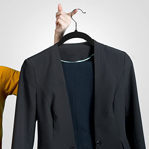 Utopia Home Premium Velvet Hangers 50 Pack - Non-Slip & Durable Clothes Hangers - Black Hangers with 360 Degree Rotatable Hook - Heavy Duty Coat Hangers