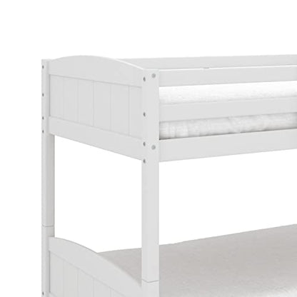 Hillsdale Alexis Contemporary Wood Arch Twin Over Twin Floor Bunk Bed with Slats, White
