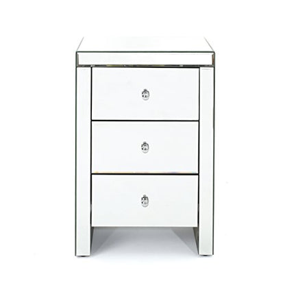 Christopher Knight Home Fianna Classic Mirror Finished 3-Drawer Side Table, Mirror