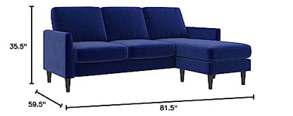 Mr. Kate Winston Sofa Sectional, Blue Velvet