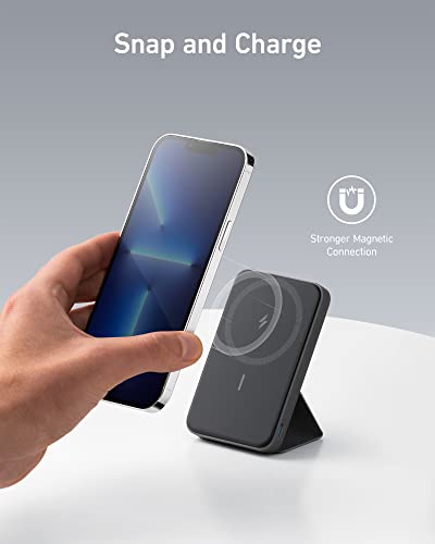 Anker Magnetic Battery, 5,000mAh Foldable Magnetic Wireless Portable Charger with Stand and USB-C (On The Side), Only for iPhone 15/15 Plus/15 Pro/15 Pro Max, iPhone14/13 Serie