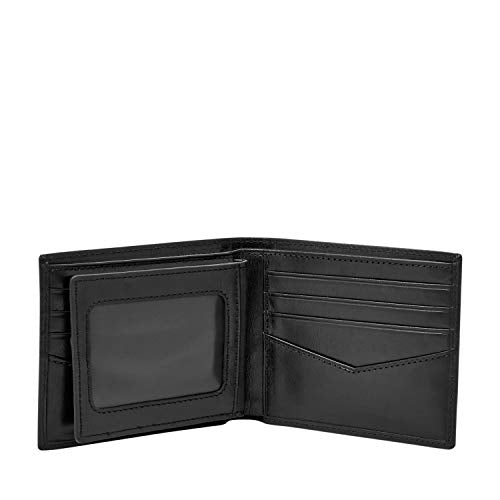 Fossil Men's Ryan Leather RFID-Blocking Bifold Passcase with Removable Card Case Wallet, Black, (Model: ML3829001)