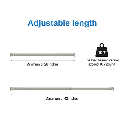 Amazer Spring Tension Curtain Rod, Small Curtain Rod - 26-42 Inches Rust-Resistance Doorway Curtain Rod, Nickel