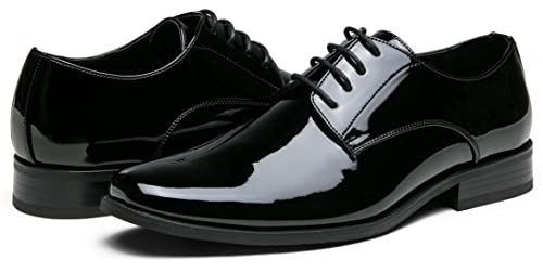 Jousen Mens Dress Shoes Formal Business Oxford Shoes for Men Tuxedo Dress Shoes for Men (AMY9051A Black 10)