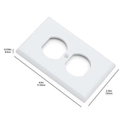Amazon Basics 1-Gang Duplex Wall Plate - 20-Pack, White