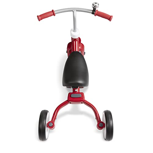 Radio Flyer Triple Play Trike, Toddler Tricycle, Balance Bike and Ride-On, Ages 1-3, Large, Red