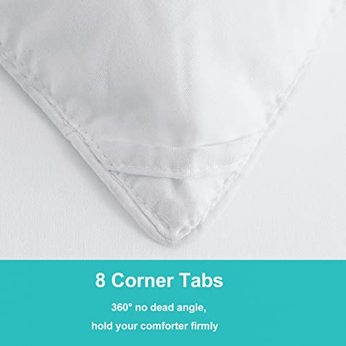 MERITLIFE Comforter Queen Size All Season Soft Down Alternative Comforter Lightweight & Breathable 2100 Series Reversible Duvet Insert with Corner Ties-Machine Washable (White Queen,88"x88")