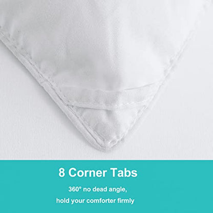 MERITLIFE Comforter Queen Size All Season Soft Down Alternative Comforter Lightweight & Breathable 2100 Series Reversible Duvet Insert with Corner Ties-Machine Washable (White Queen,88"x88")