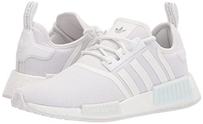 adidas Originals womens Nmd_r1's Sneaker, White/White/Silver Metallic, 7.5 US