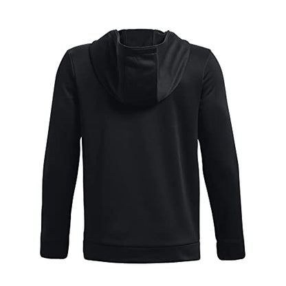 Under Armour Boys ArmourFleece Big Logo Hoodie , (001) Black / Black / Pitch Gray , Youth Small