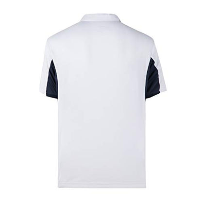 Corna White Cool Dry Sweat Wicking Athletic White Golf Polo T Shirts for Men White-M