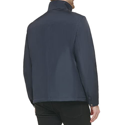Calvin Klein Men's Stand Collar Poly Jacket, True Navy, Large