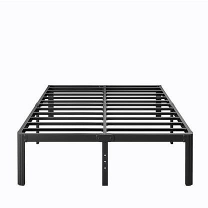 LAKKURI 14 Inch High Full Size Bed Frame No Box Spring Needed, Platform Metal Bed Frame Full Size, Noise Free, Easy Assembly, Heavy Duty, Black