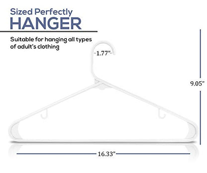 Utopia Home Plastic Hangers 30 Pack - Clothes Hanger with Hooks - Durable & Space Saving - Heavy Duty White Hangers for Coats, Skirts, Pants, Dress, Etc.